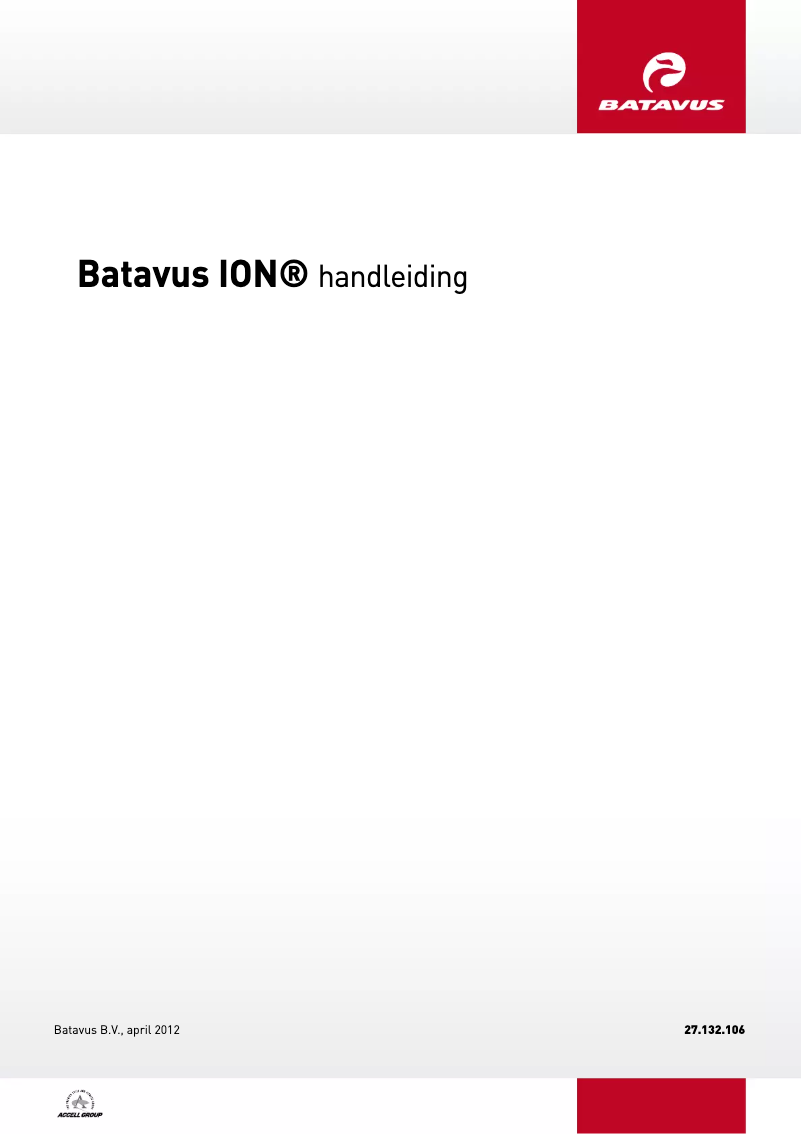 Page 1 of the manual User Manual Batavus ION Technologie