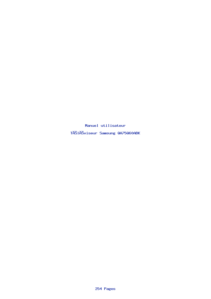 Page 1 de la notice Manuel utilisateur Samsung QA75Q60ABK