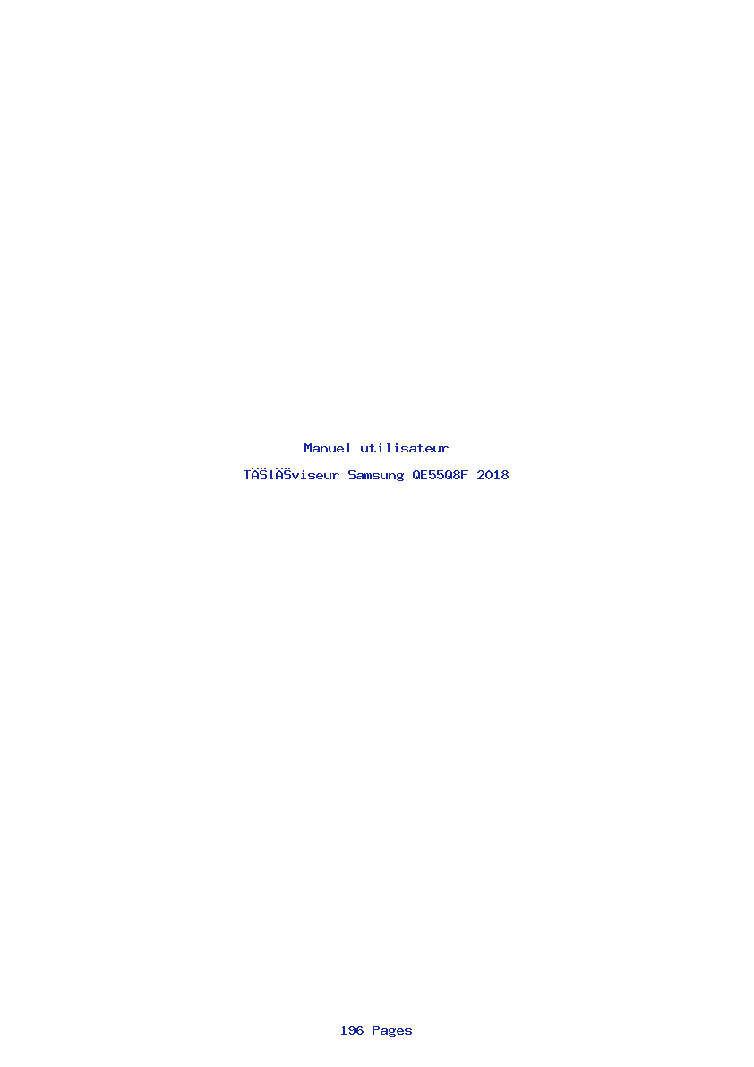 Page 1 de la notice Manuel utilisateur Samsung QE55Q8F 2018