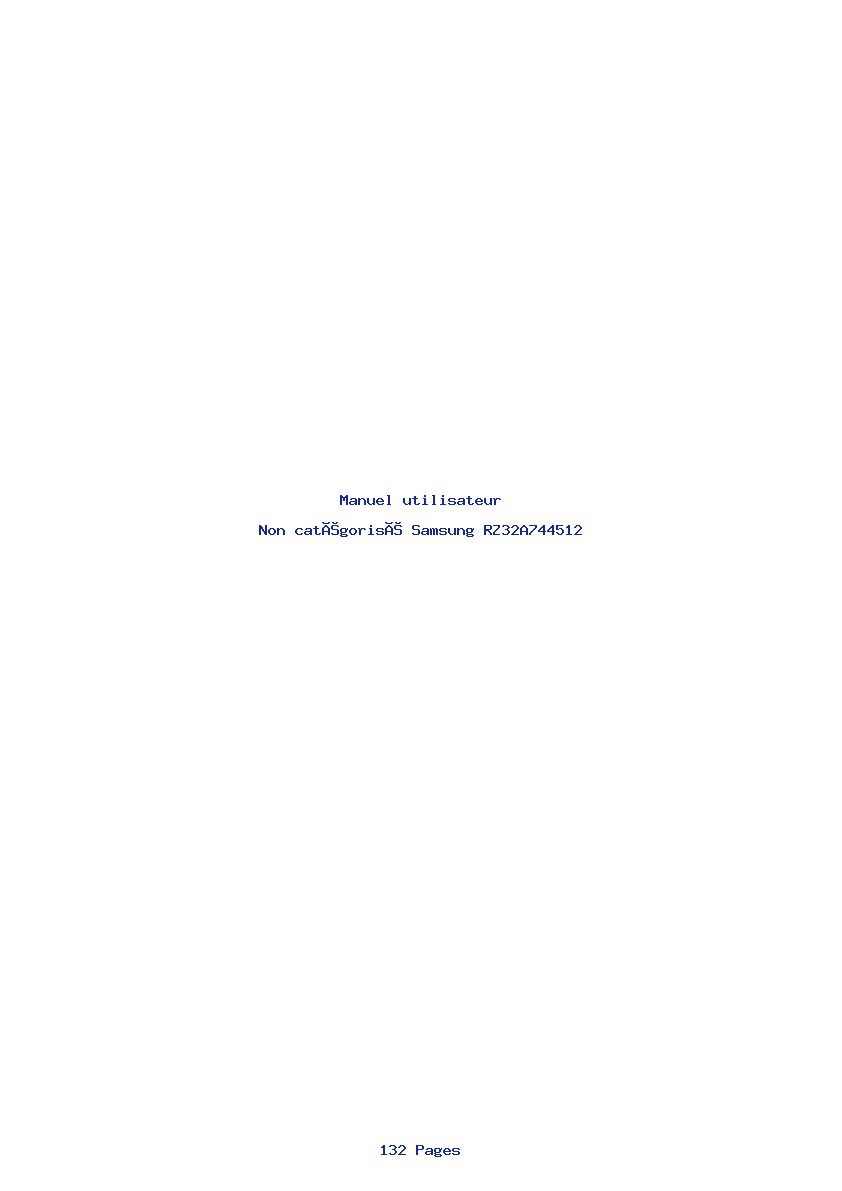 Page 1 de la notice Manuel utilisateur Samsung RZ32A744512