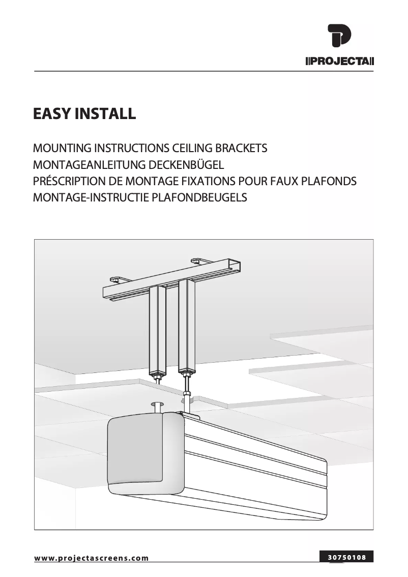 Page 1 de la notice Manuel utilisateur Projecta Ceiling mounting kit