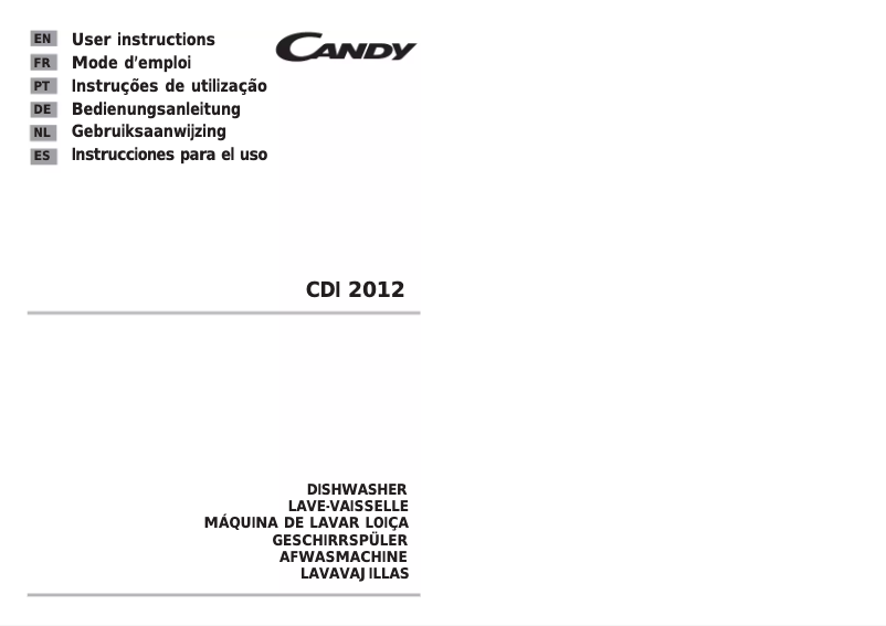 Page 1 de la notice Manuel utilisateur Candy CDI 2012/1-S
