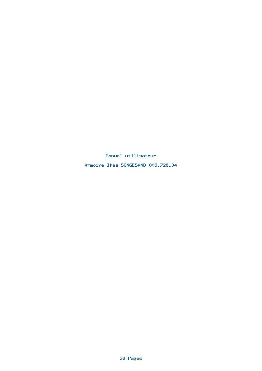 Page 1 de la notice Manuel utilisateur Ikea SONGESAND 005.728.34