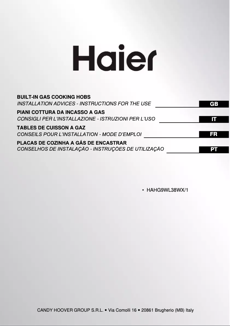 Page 1 de la notice Mode d'emploi Haier HAHG9WL38WX/1