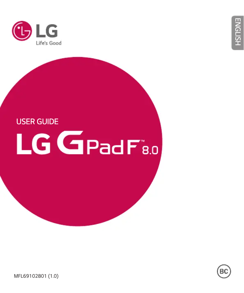 Page 1 de la notice Manuel utilisateur LG AK495 tablet