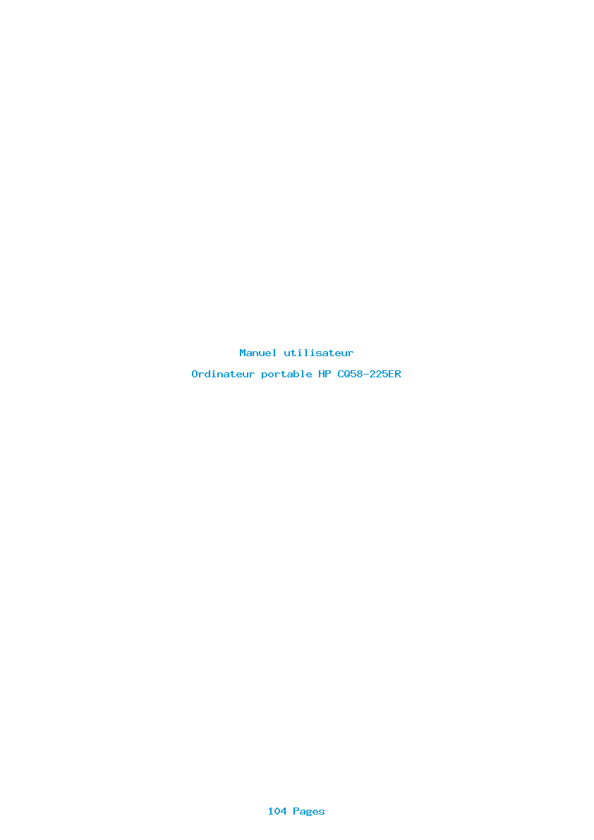 Page 1 de la notice Manuel utilisateur HP CQ58-225ER