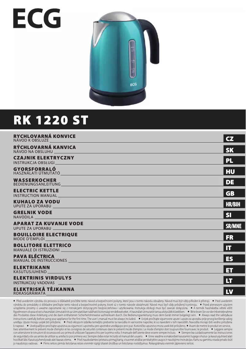 Page 1 de la notice Manuel utilisateur ECG RK 1220 ST
