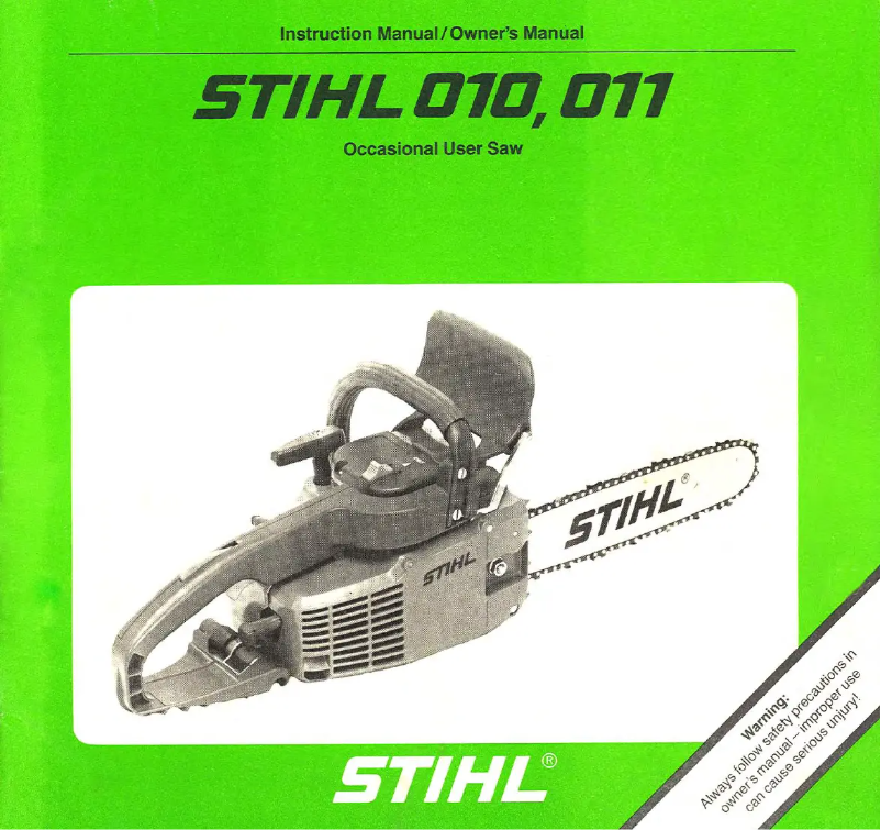 Page 1 de la notice Manuel utilisateur Stihl 011