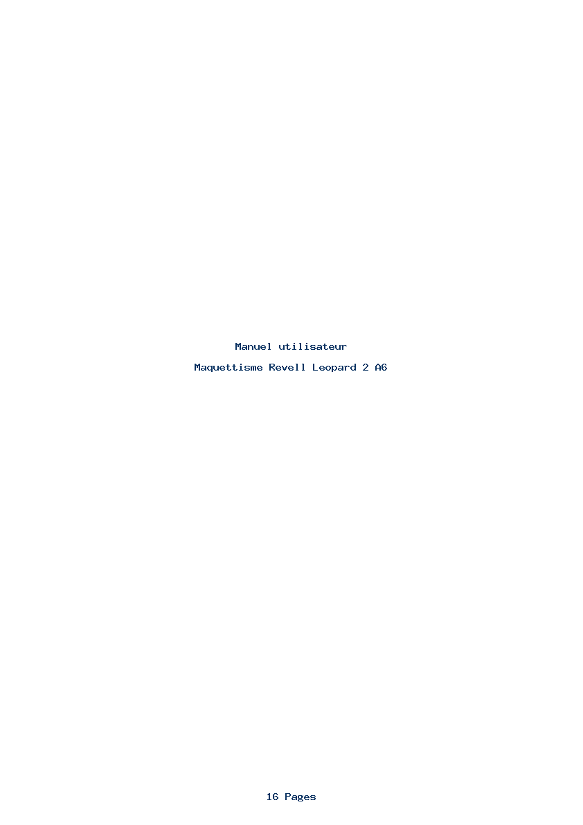 Page 1 de la notice Manuel utilisateur Revell Leopard 2 A6