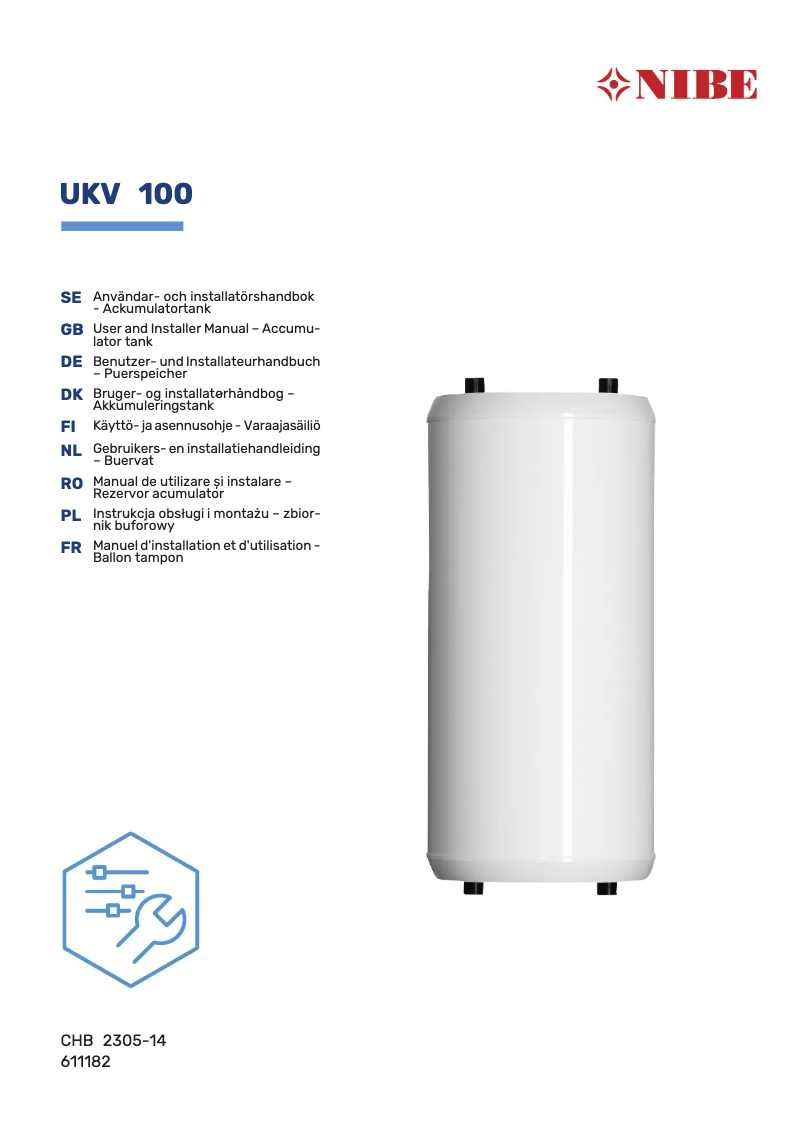 Página 1 del manual Guía de instalación Nibe UKV 100