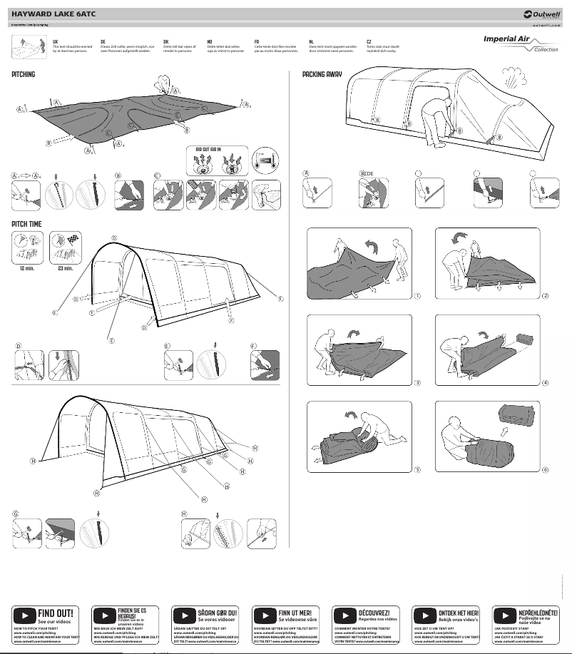 Page 1 de la notice Manuel utilisateur Outwell Hayward Lake 6 Air TC