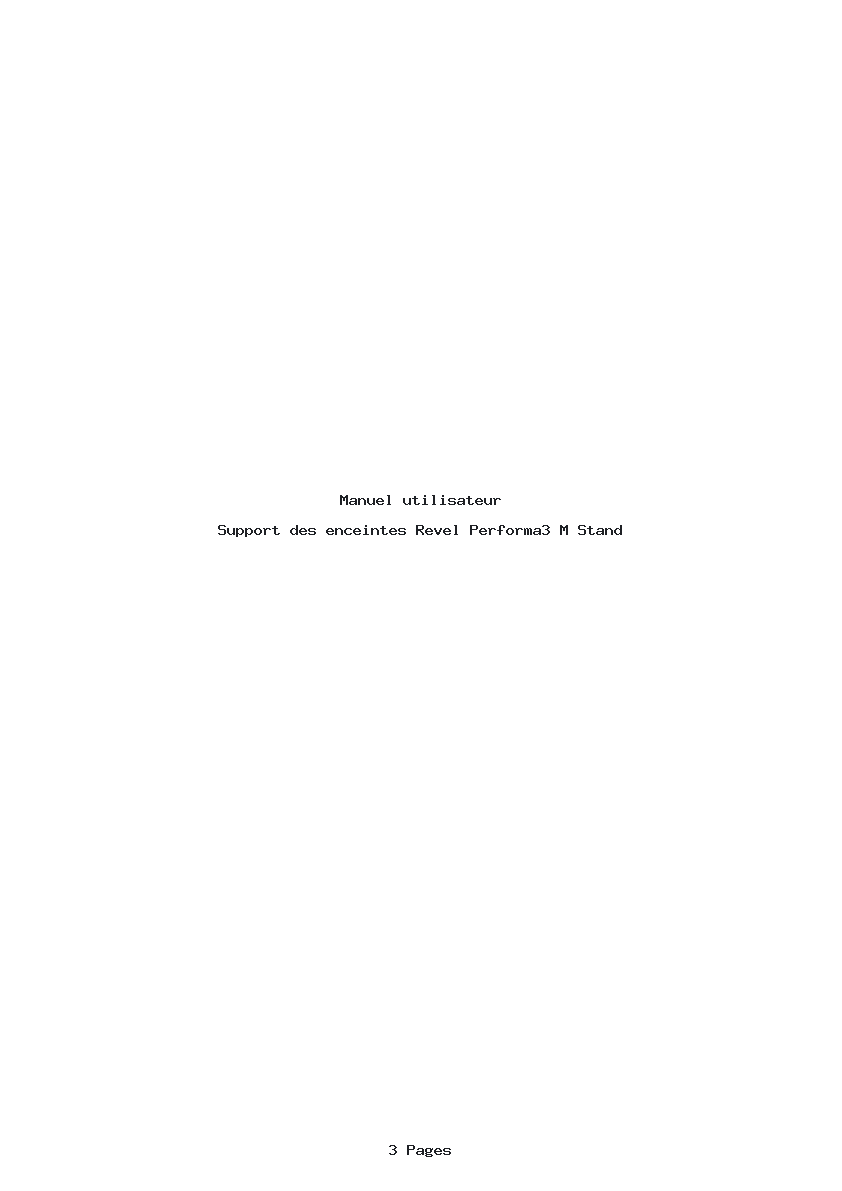 Page 1 de la notice Manuel utilisateur Revel Performa3 M Stand