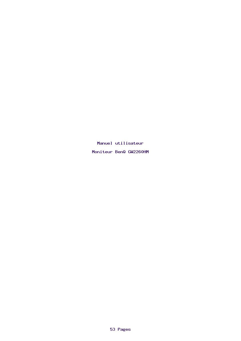 Page 1 de la notice Manuel utilisateur BenQ GW2260HM