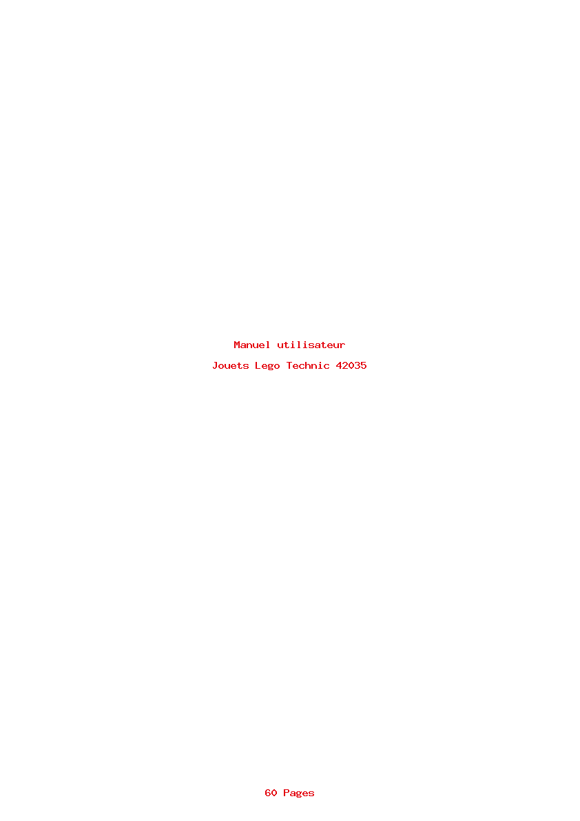 Page 1 de la notice Manuel utilisateur Lego Technic 42035