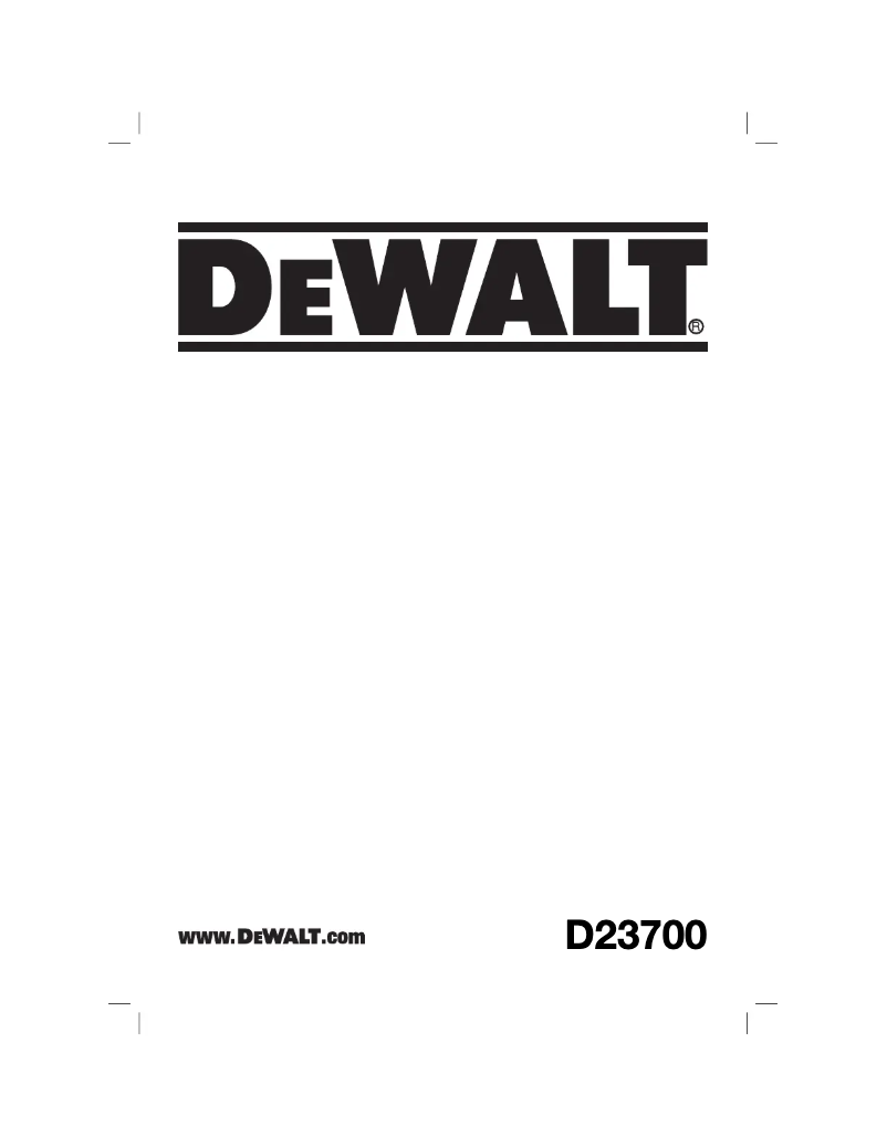 Page 1 de la notice Manuel utilisateur DeWalt D23700