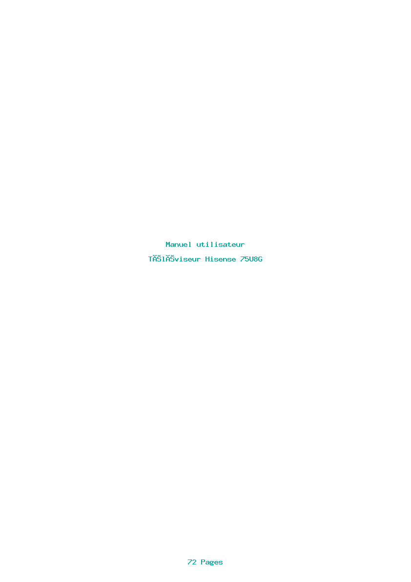 Page 1 de la notice Manuel utilisateur Hisense 75U8G