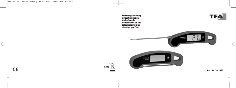 Page 1 de la notice Manuel utilisateur TFA 30.1060.05