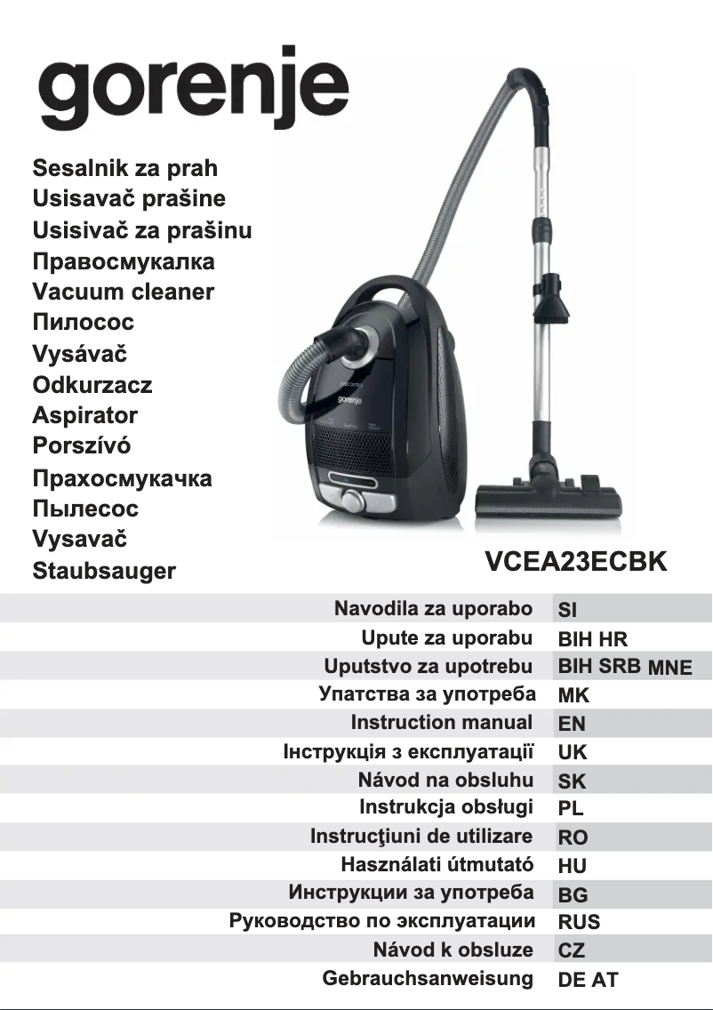 Page 1 de la notice Manuel utilisateur Gorenje VCEA23ECBK
