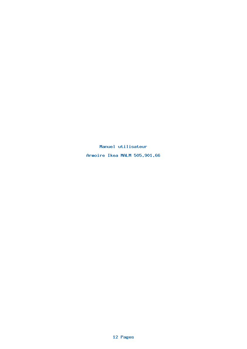 Page 1 de la notice Manuel utilisateur Ikea MALM 505.901.66