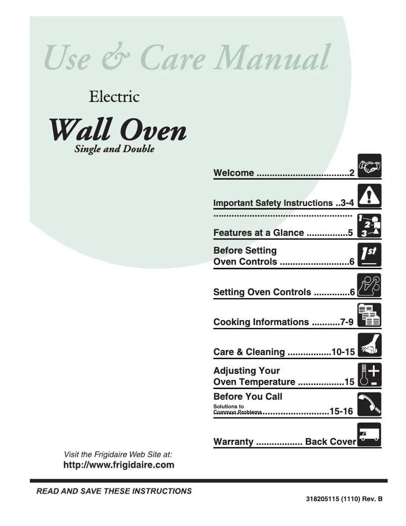 Page 1 de la notice Manuel utilisateur Frigidaire GLEB27T9FB