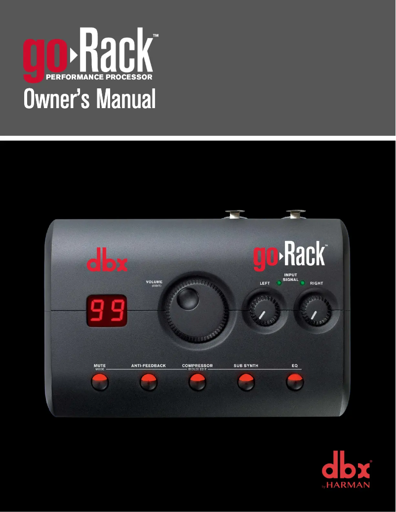 Page 1 de la notice Manuel utilisateur DBX goRack