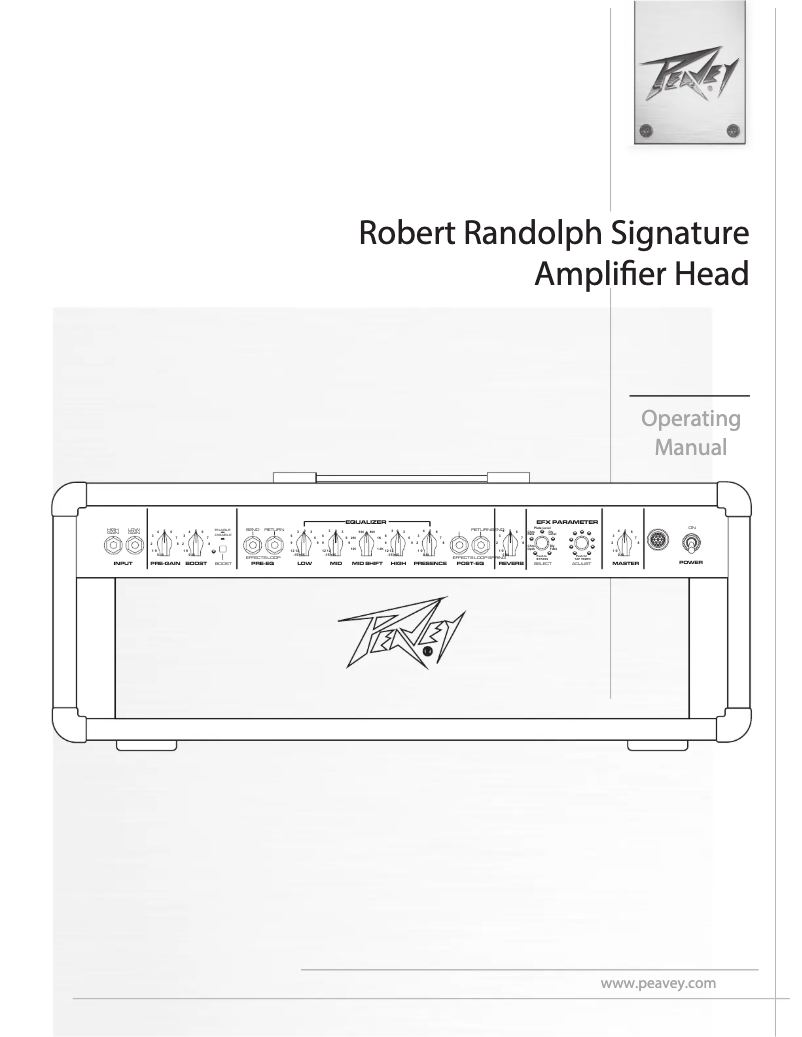 Page 1 de la notice Manuel utilisateur Peavey Robert Randolph Signature
