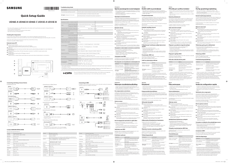 Página 1 del manual Guía de instalación Samsung UD46E-B