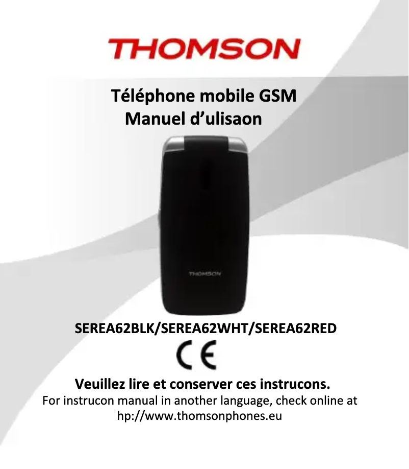 Page 1 de la notice Manuel utilisateur Thomson SEREA62WHT