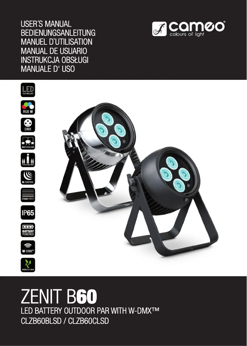 Page 1 of the manual User Manual Cameo ZENIT B60