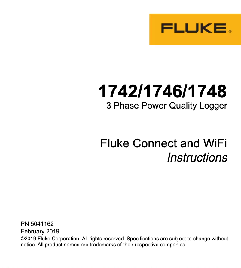 Page 1 de la notice Instructions / montage Fluke 1746