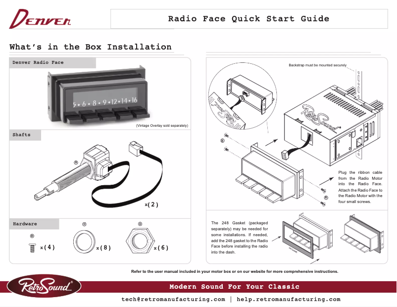 Page 1 de la notice Manuel utilisateur RetroSound Denver M2