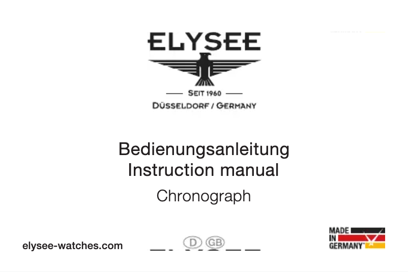 Page 1 de la notice Manuel utilisateur Elysee The Race I 80524