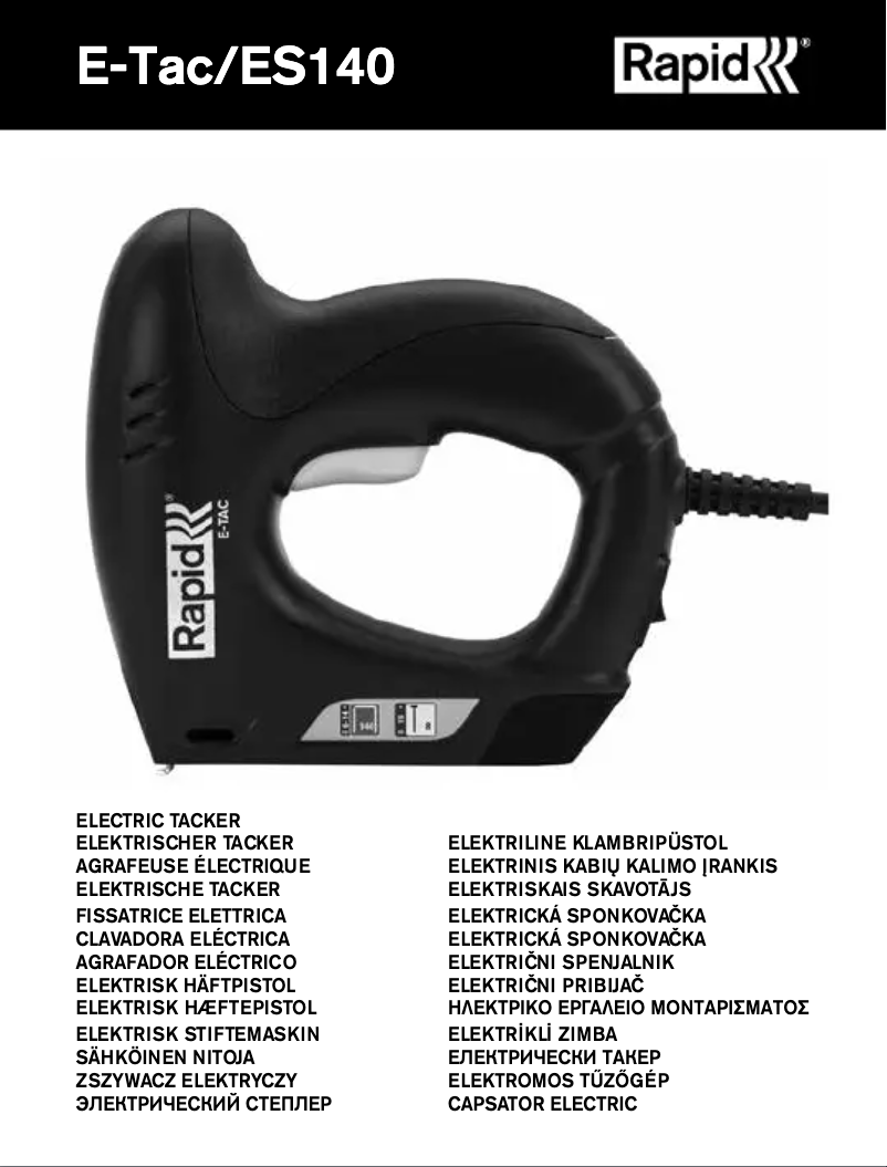 Page 1 of the manual User Manual Rapid E-tac