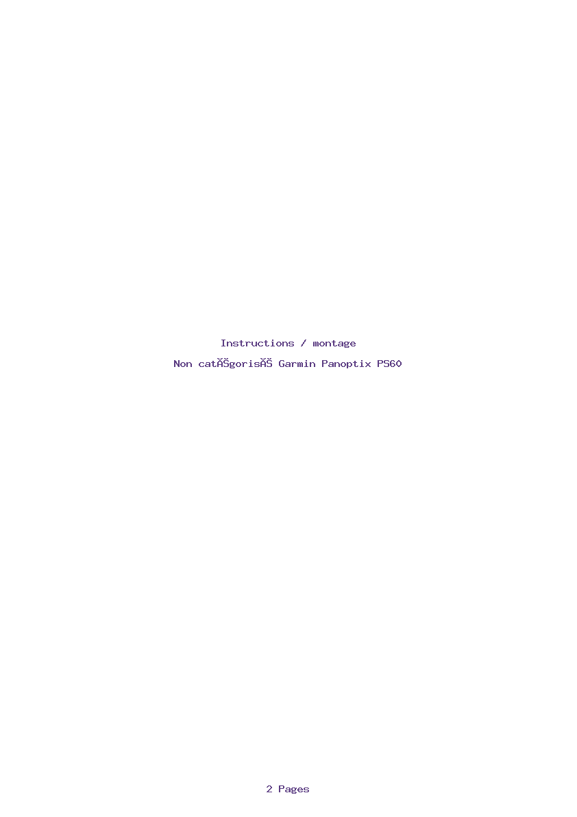 Page 1 de la notice Instructions / montage Garmin Panoptix PS60