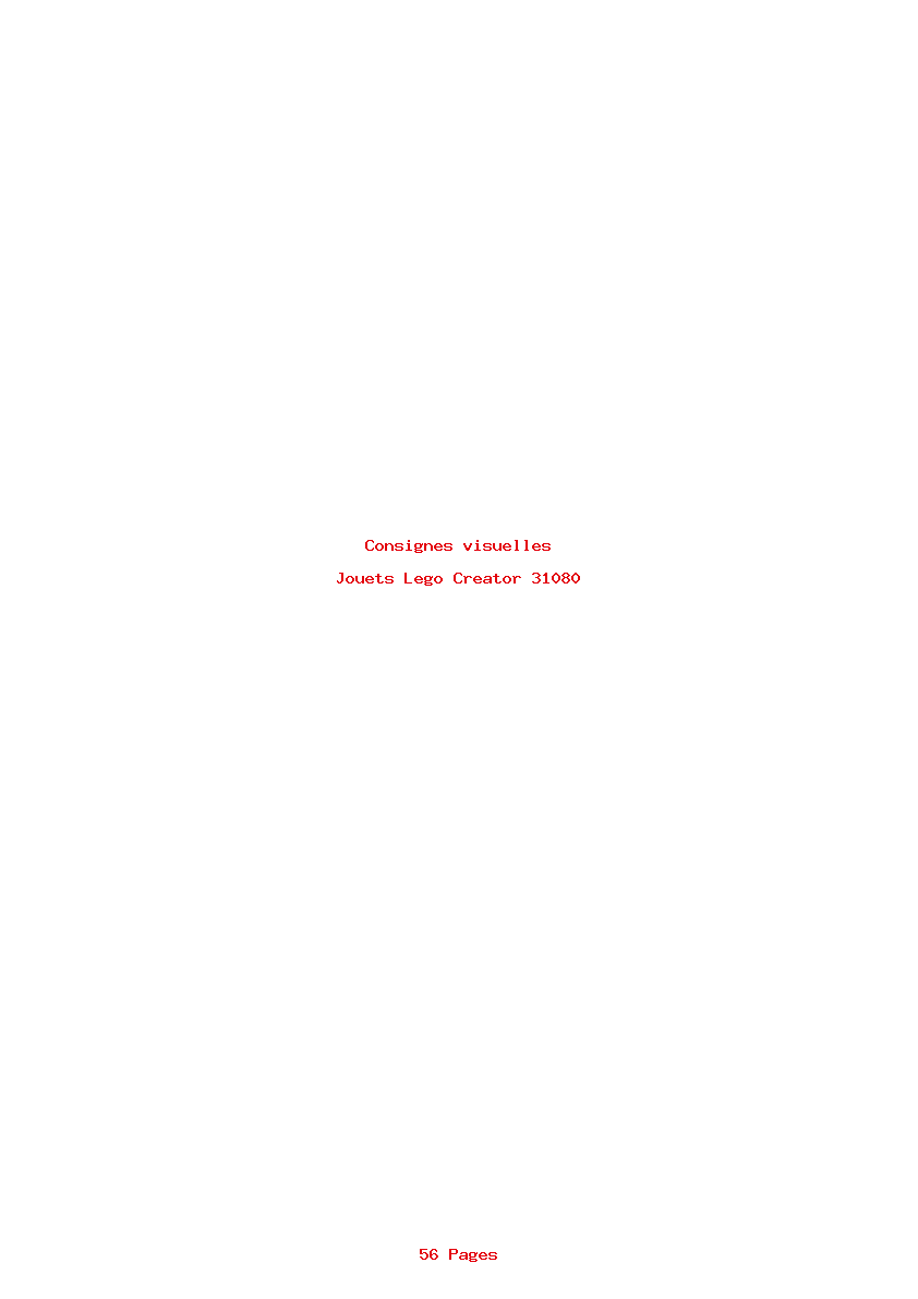 Page 1 de la notice Consignes visuelles Lego Creator 31080