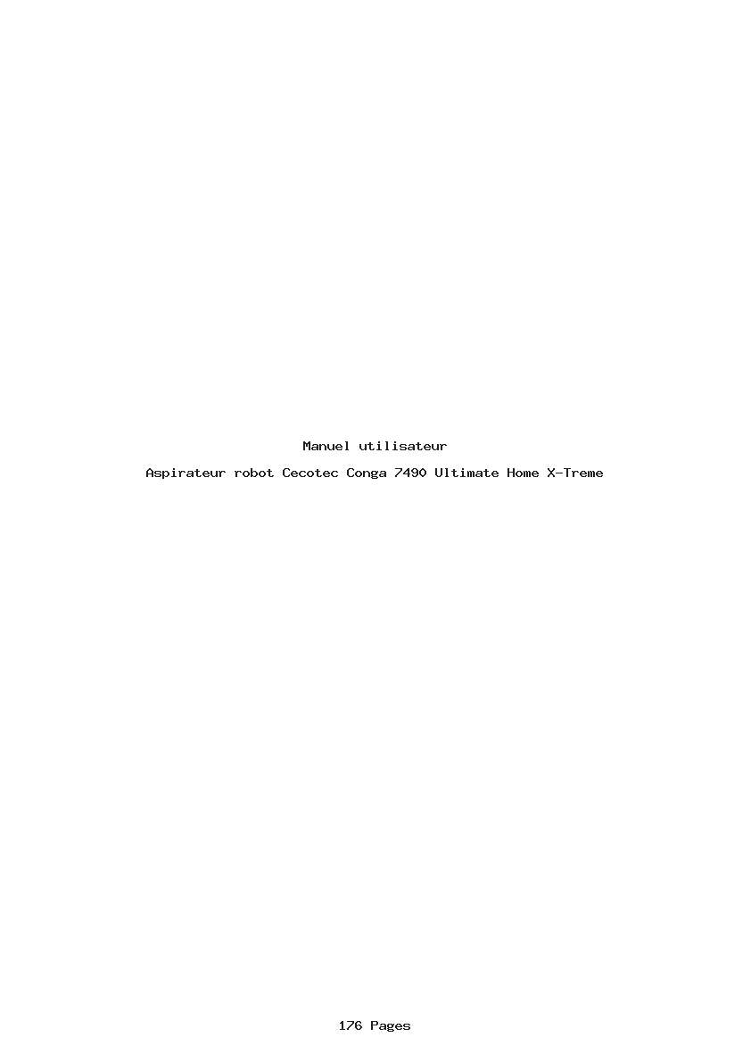 Page 1 de la notice Manuel utilisateur Cecotec Conga 7490 Ultimate Home X-Treme