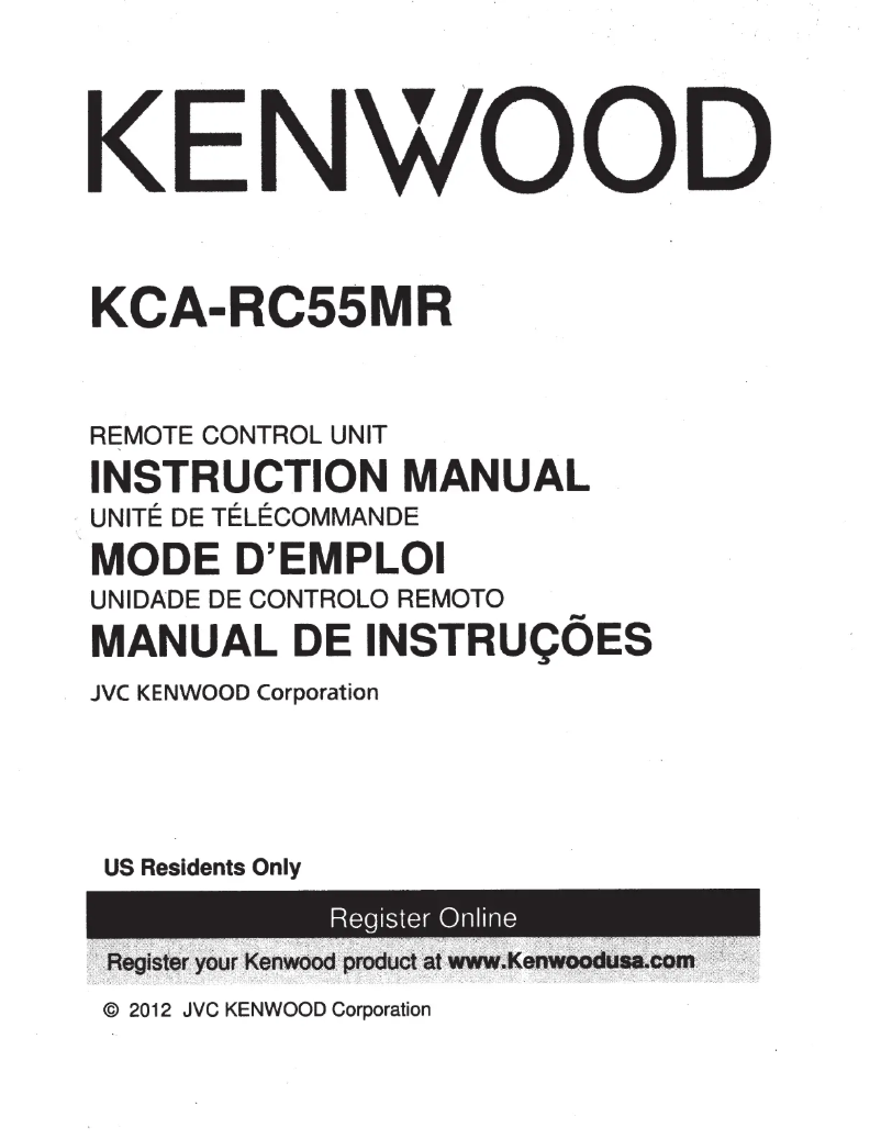 Page 1 de la notice Manuel utilisateur Kenwood KCA-RC55MR
