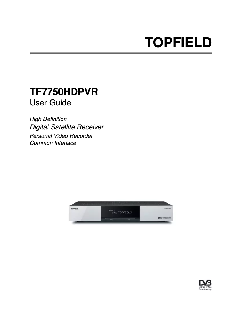 Página 1 del manual Manual de usuario Topfield TF7750HDPVR