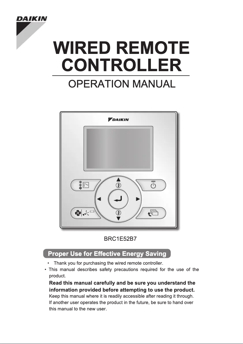 Página 1 del manual Manual de usuario Daikin BRC1E52B