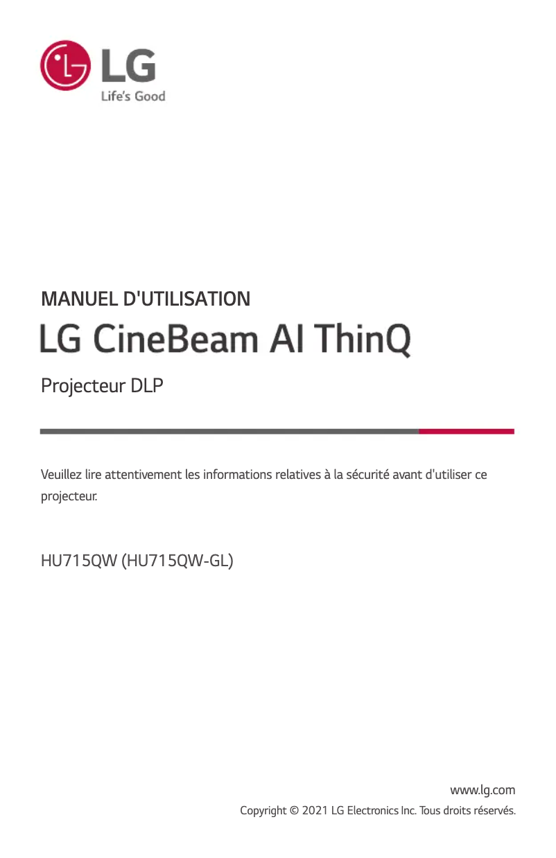 Page 1 of the manual User Manual LG CineBeam AI ThinQ HU715QW
