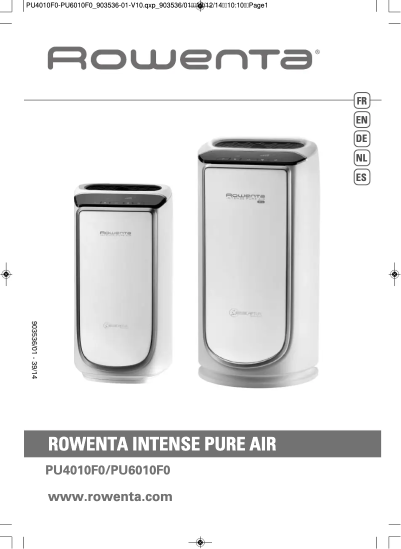 Page 1 de la notice Manuel utilisateur Rowenta PU6010F0