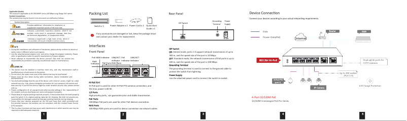 Page 1 de la notice Manuel utilisateur Hikvision DS-3E0106HP-E
