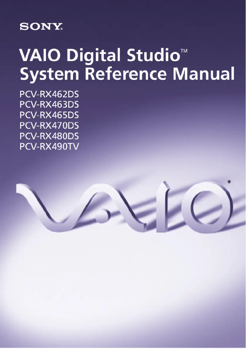 Page 1 de la notice Manuel utilisateur Sony Vaio PCV-RX462DS
