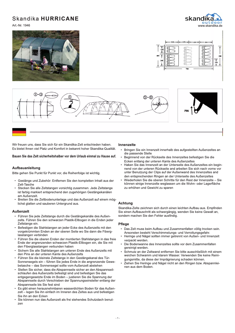 Page 1 of the manual User Manual Skandika Hurricane