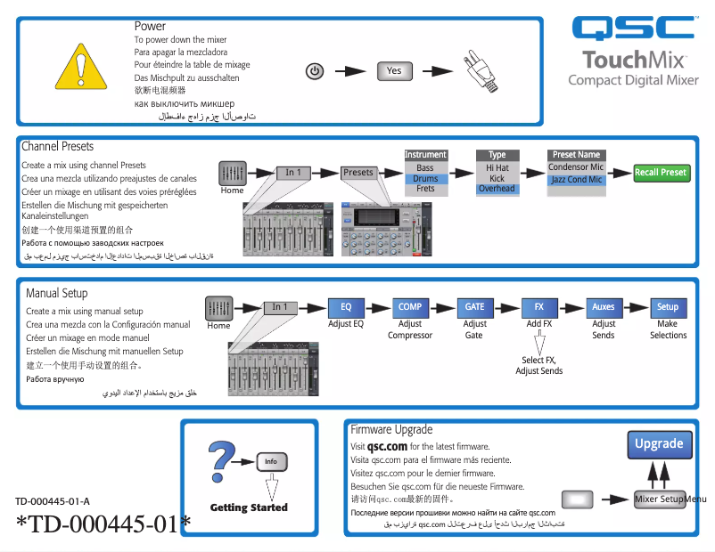 Page 1 de la notice Manuel utilisateur QSC TouchMix-8