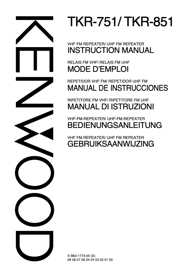 Página 1 del manual Manual de usuario Kenwood TKR-851