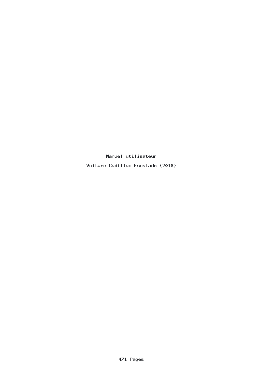 Page 1 de la notice Manuel utilisateur Cadillac Escalade (2016)