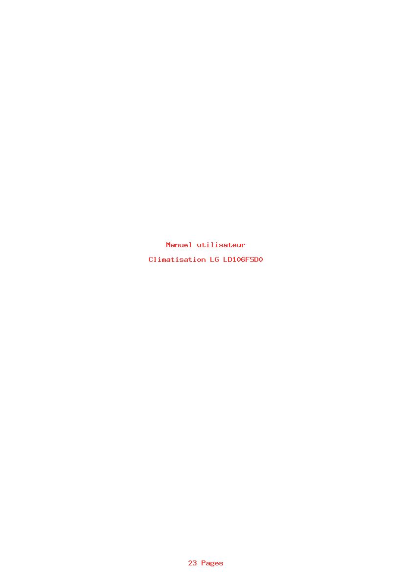 Page 1 de la notice Manuel utilisateur LG LD106FSD0