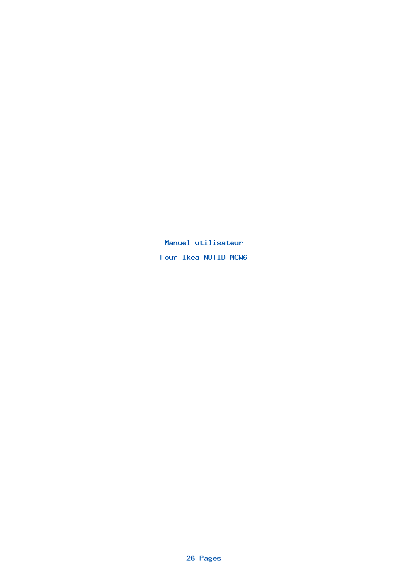 Page 1 de la notice Manuel utilisateur Ikea NUTID MCW6
