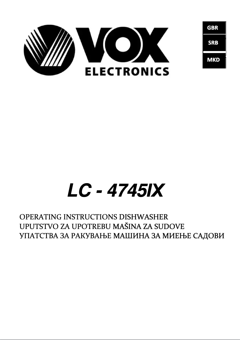 Página 1 del manual Manual de usuario VOX LC4745